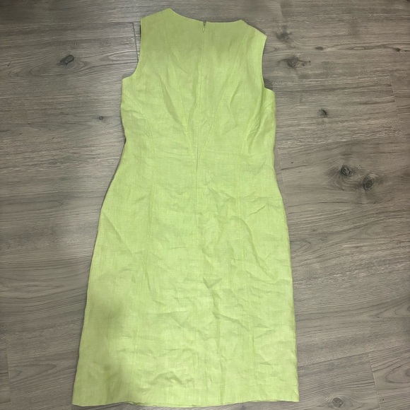 Talbots 100% Irish Linen Lime Green Sheath Dress Women’s Sz 6 Sleeveless Classic - Picture 12 of 15